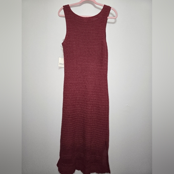 a.n.a Burgundy Crochet Maxi Dress - Picture 2 of 4
